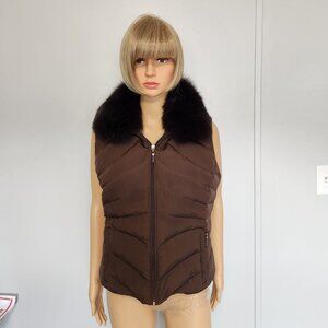 #516 Polyester vest/fo fur